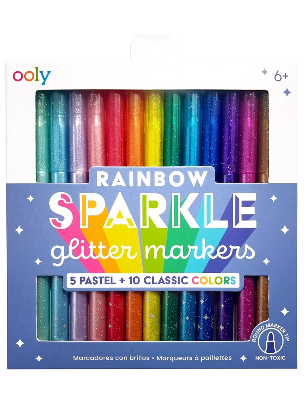 Rainbow Sparkle Glitter Markers - Multicolor Set